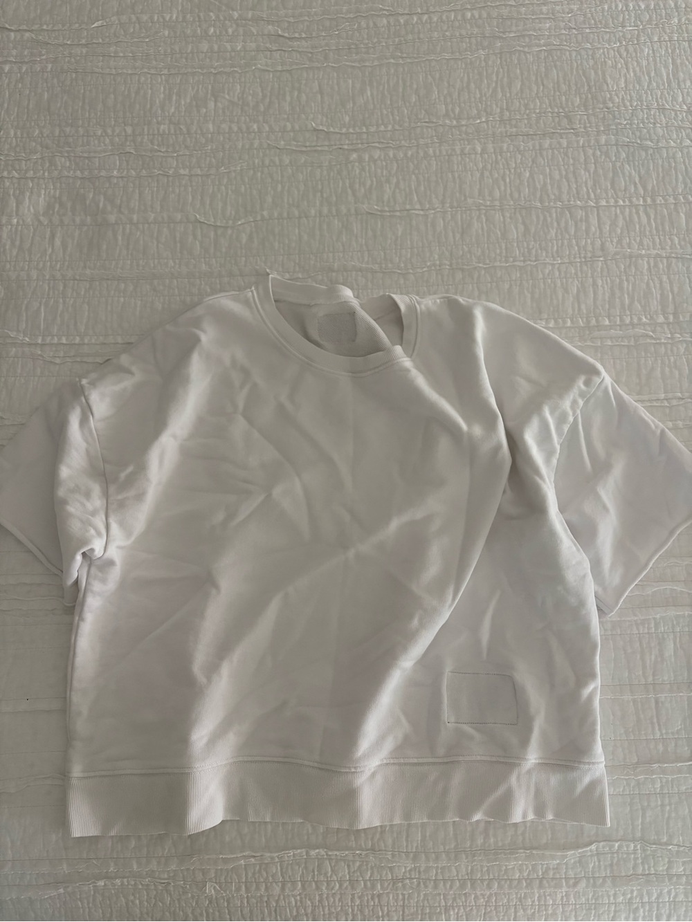 Daily Drills Cropped Sleeve Crew-White